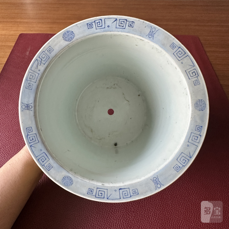 清晚期 黄地墨彩菊花纹花盆及盆奁一对 - 图42